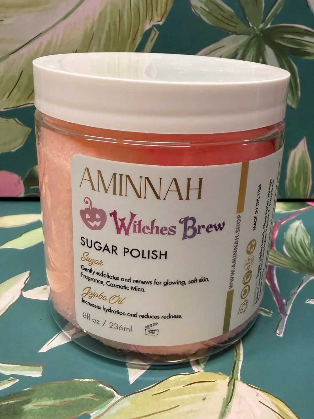 Aminnah Witches Brew Sugar Polish Scrub 8 oz Halloween Exfoliating Rare